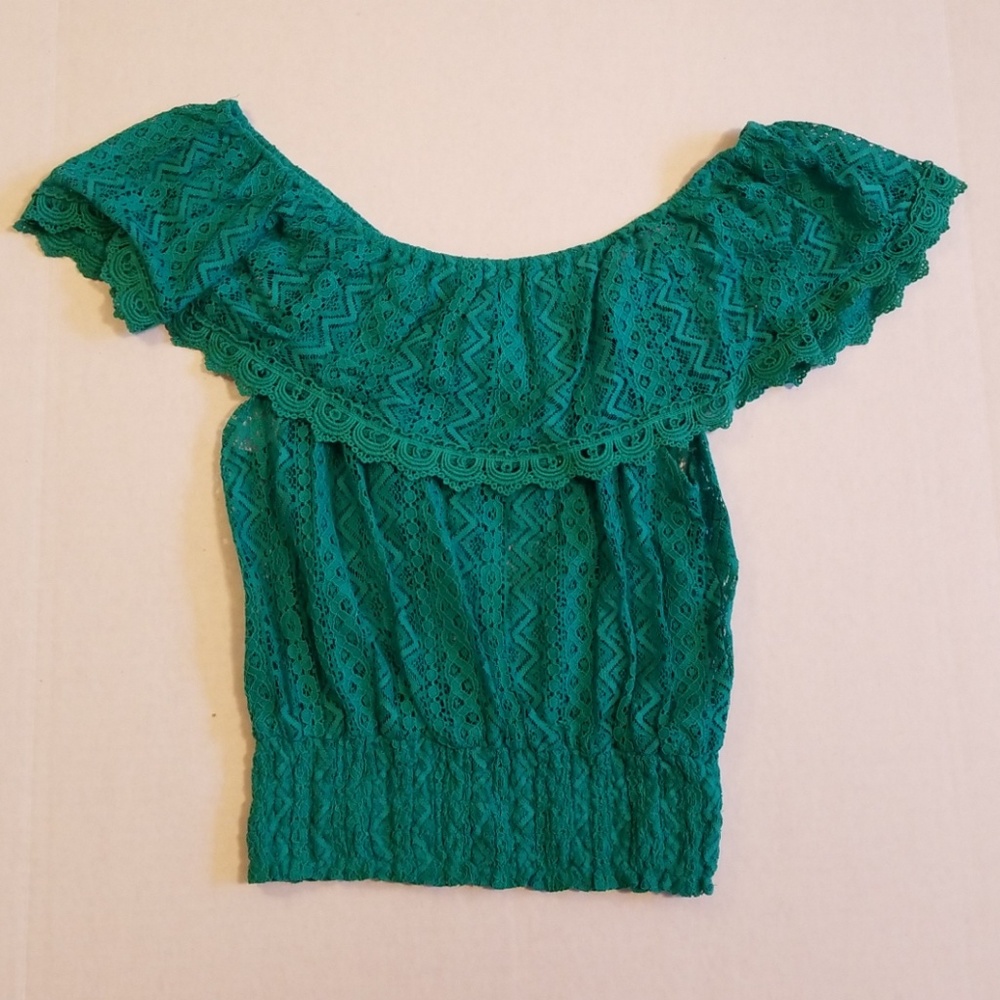 Flying Tomato OTS Lace Crop Top